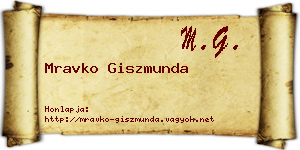 Mravko Giszmunda névjegykártya